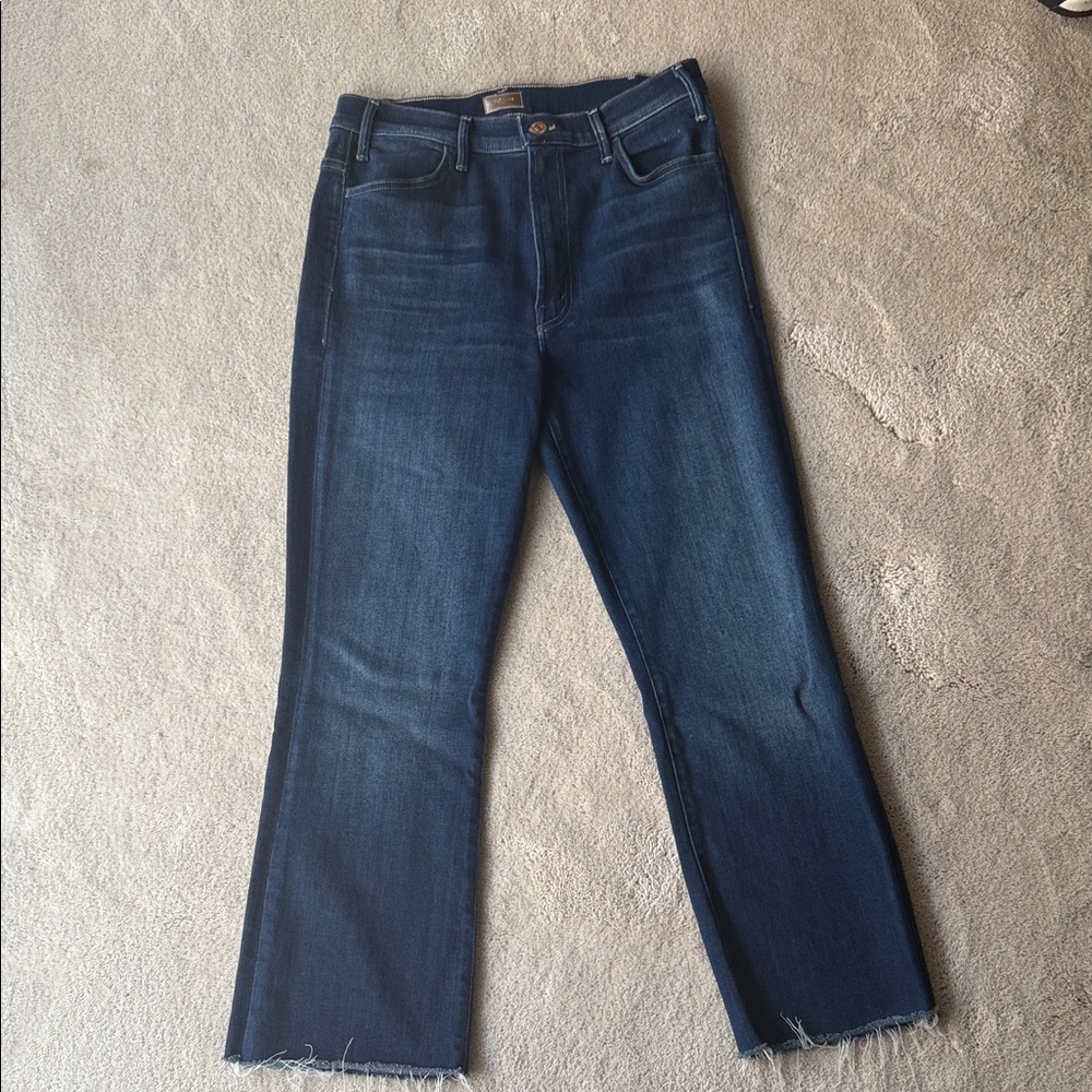 MOTHER Dark Blue Straight Leg Jeans